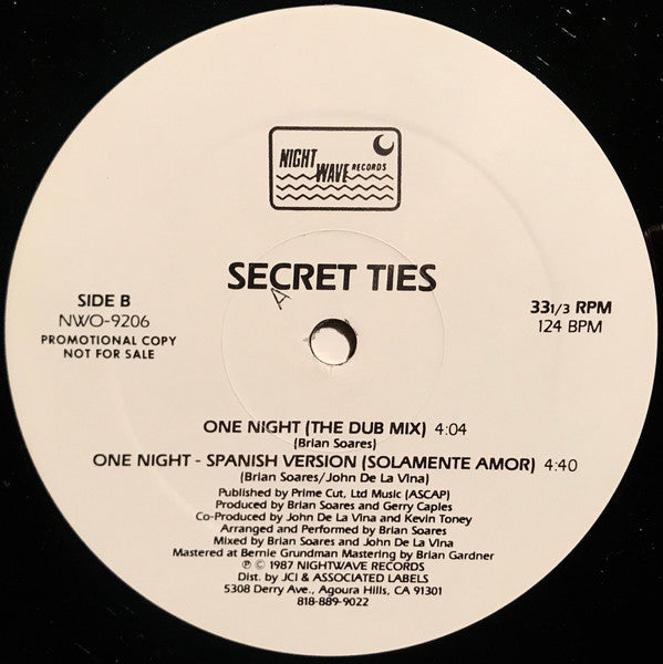 Secret Ties : One Night (12", Promo)