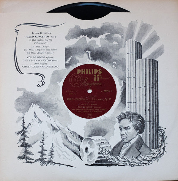 Ludwig van Beethoven - Cor De Groot, Residentie Orkest, Willem Van Otterloo : Piano Concerto Nr. 5, E flat major, Op. 73 ("Emperor") (LP, Mono)