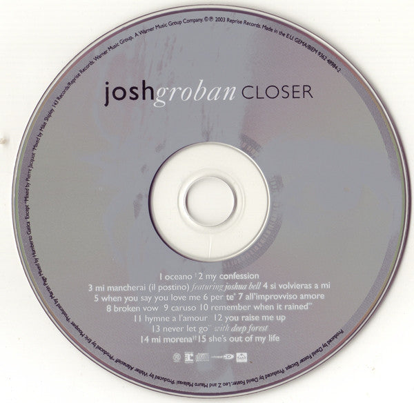 Josh Groban : Closer (CD, Album, Enh)