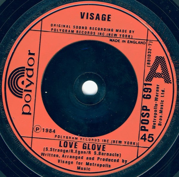 Visage : Love Glove (7", Single)