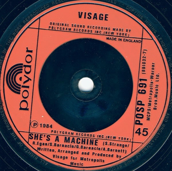 Visage : Love Glove (7", Single)