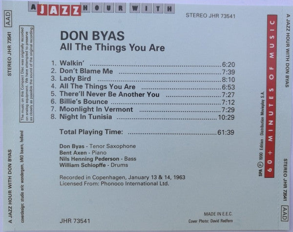 Don Byas : All The Things You Are (CD, Album)