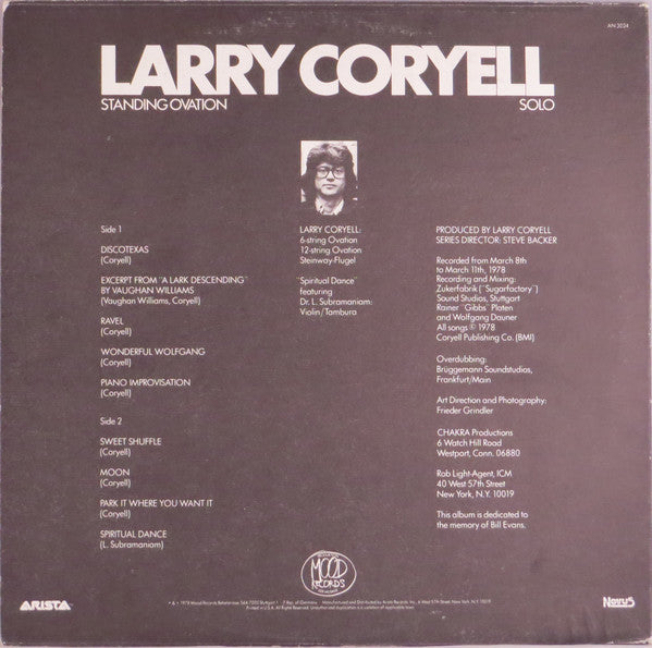 Larry Coryell : Standing Ovation (Solo) (LP, Album, Ter)