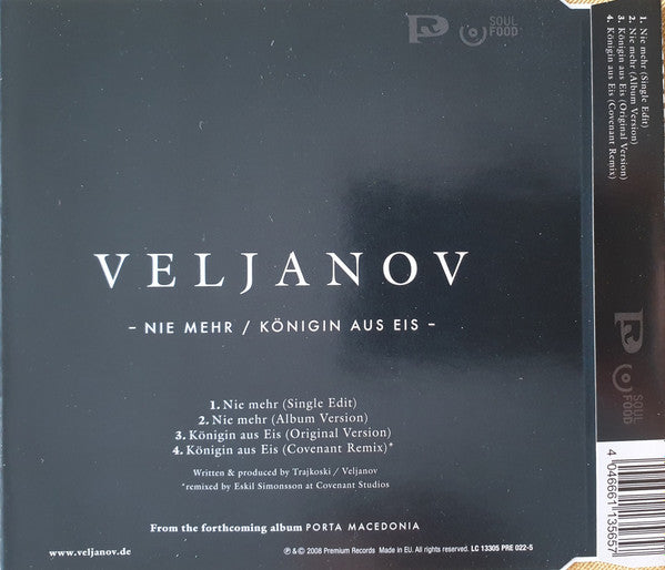 Alexander Veljanov : Nie Mehr / Königin Aus Eis (CD, Maxi)