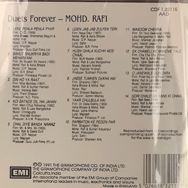 Mohammed Rafi : Duets Forever (CD, Comp)