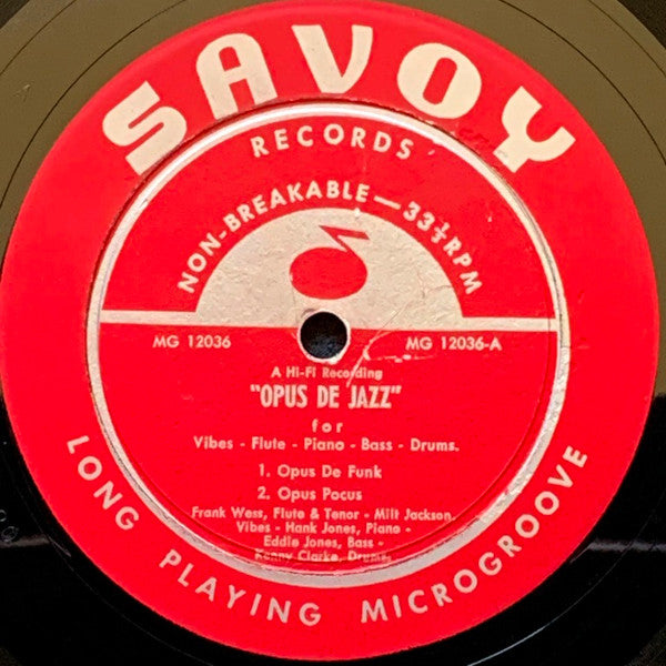 Milt Jackson, Frank Wess, Kenny Clarke, Hank Jones, Eddie Jones : Opus De Jazz  (LP, Album, Mono, RP, MGM)