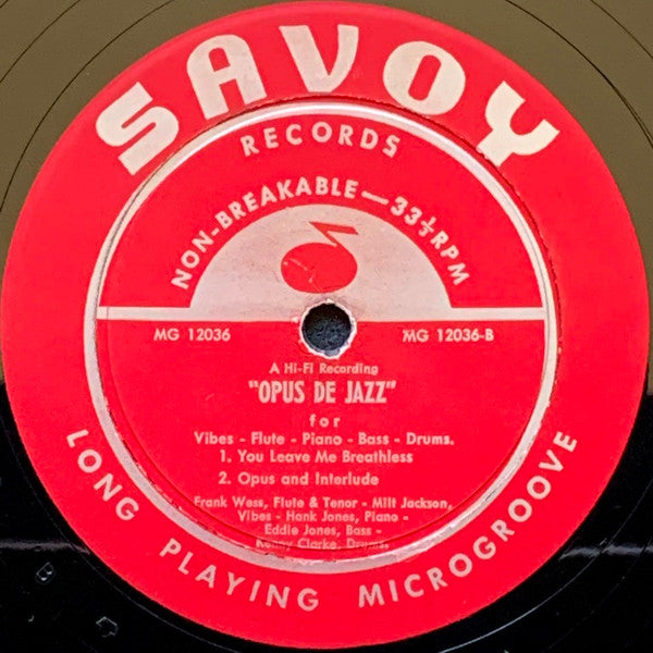 Milt Jackson, Frank Wess, Kenny Clarke, Hank Jones, Eddie Jones : Opus De Jazz  (LP, Album, Mono, RP, MGM)
