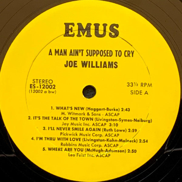 Joe Williams : A Man Ain't Supposed To Cry (LP, RE, Bes)