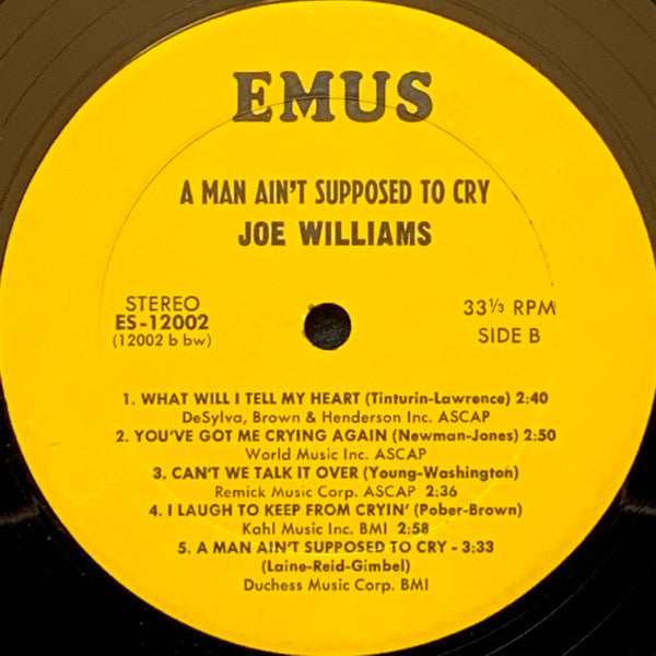 Joe Williams : A Man Ain't Supposed To Cry (LP, RE, Bes)