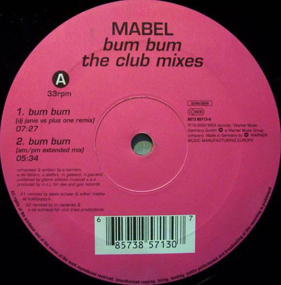Mabel : Bum Bum (The Club Mixes) (12")