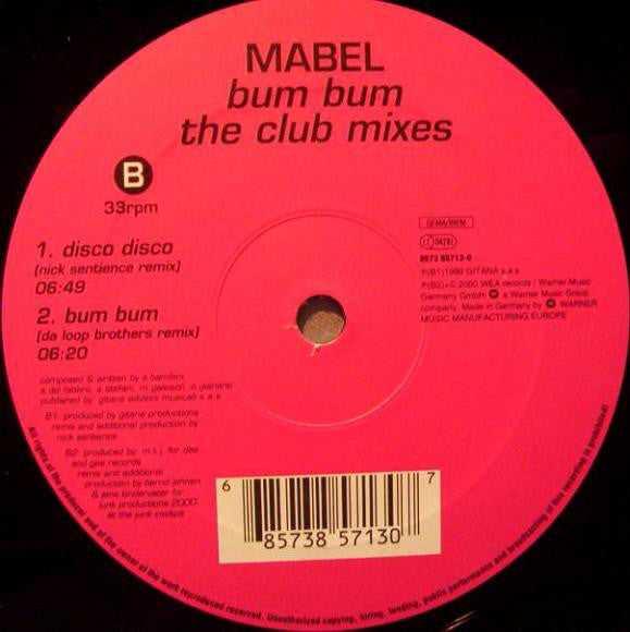 Mabel : Bum Bum (The Club Mixes) (12")