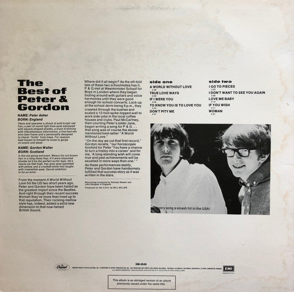 Peter And Gordon* : The Best Of Peter And Gordon (LP, Comp, RE, Jac)