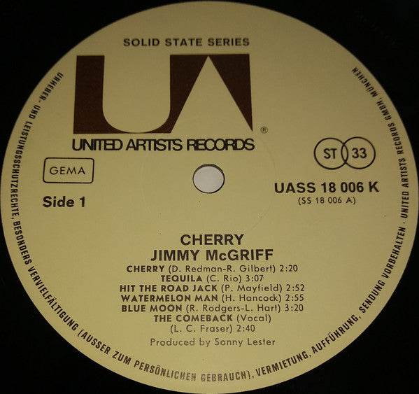 Jimmy McGriff : Cherry (LP, Album, RE, Gat)