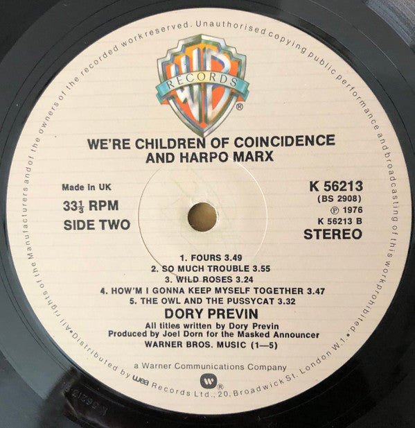 Dory Previn : We're Children Of Coincidence And Harpo Marx (LP, RP)