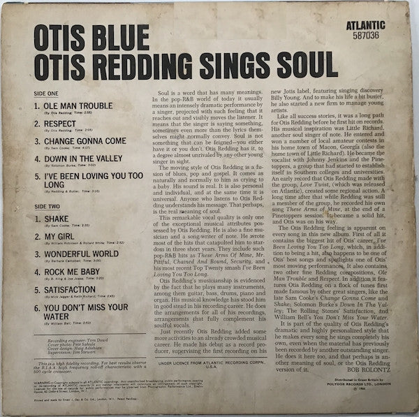 Otis Redding : Otis Blue / Otis Redding Sings Soul (LP, Album, Mono, RE)