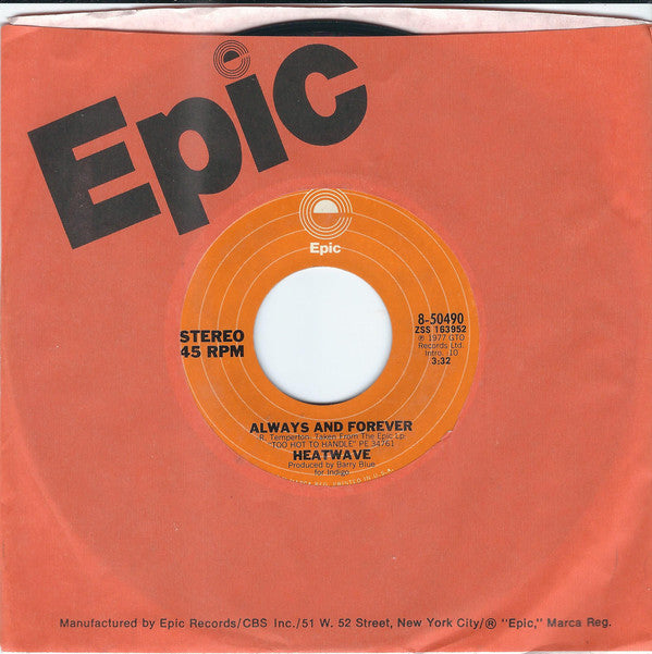 Heatwave : Always And Forever / Super Soul Sister (7", Single, Styrene, San)