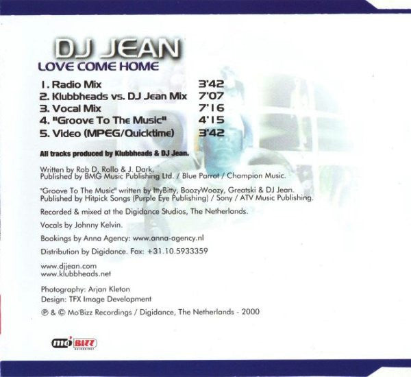 DJ Jean : Love Come Home (CD, Maxi, Enh)