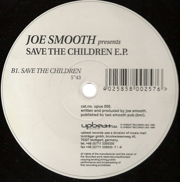 Joe Smooth : Save The Children E.P. (12", EP)