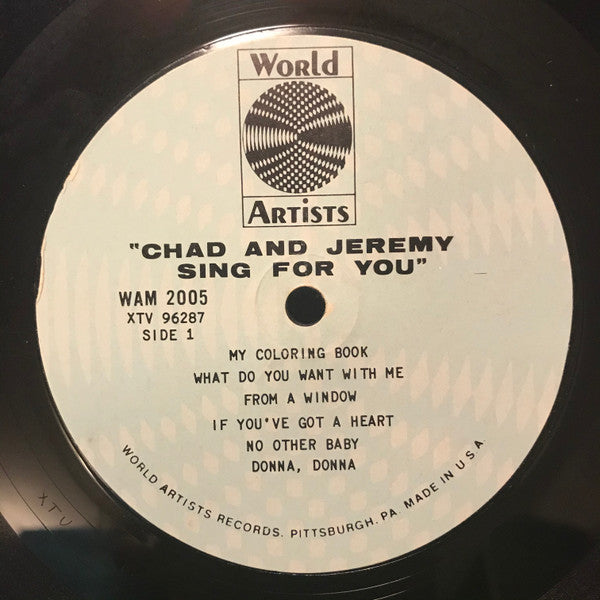 Chad & Jeremy : Sing For You (LP, Album, Mono)