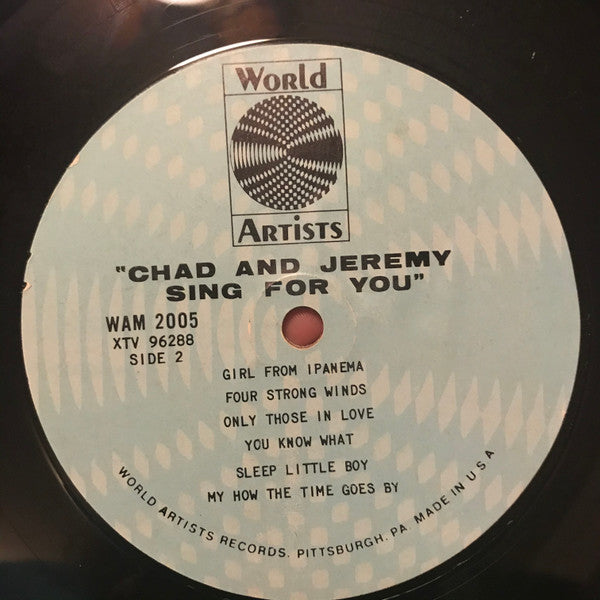 Chad & Jeremy : Sing For You (LP, Album, Mono)