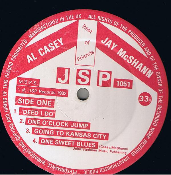 Al Casey & Jay McShann : Best Of Friends (LP, Album)