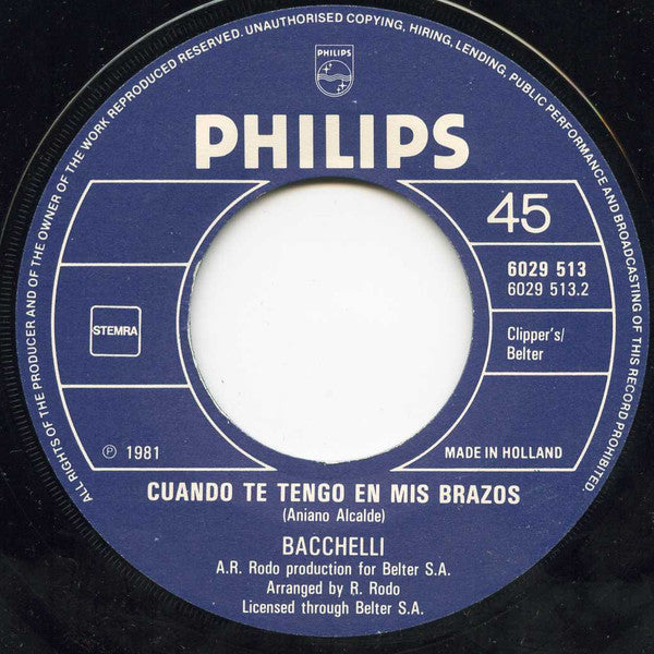 Bacchelli : Y Solo Tu (7", Single)