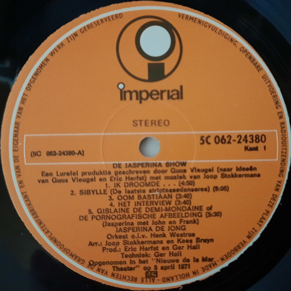Jasperina De Jong : De Jasperina Show (LP, Album)