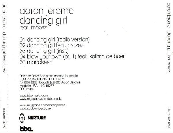 Aaron Jerome Feat. Mozez : Dancing Girl (CD, Maxi, Promo)