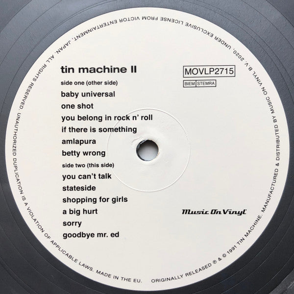 Tin Machine : Tin Machine II (LP, Album, Ltd, Num, RE, Sil)