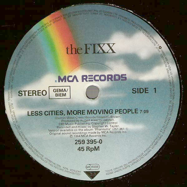 The Fixx : Less Cities, More Moving People (12")