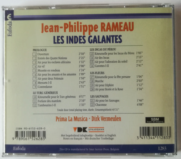 Jean-Philippe Rameau - Prima La Musica ∙ Dirk Vermeulen : Les Indes Galantes (CD, Album)