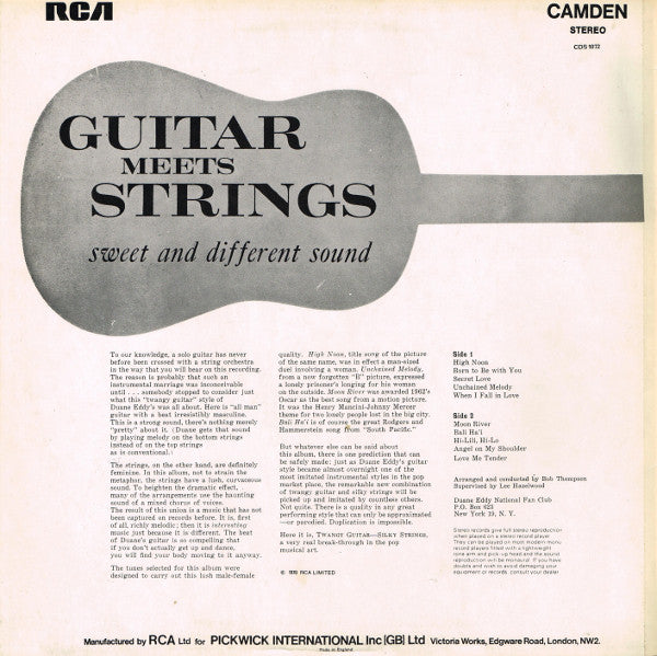 Duane Eddy : Twangy Guitar Silky Strings (LP, Album, RE)