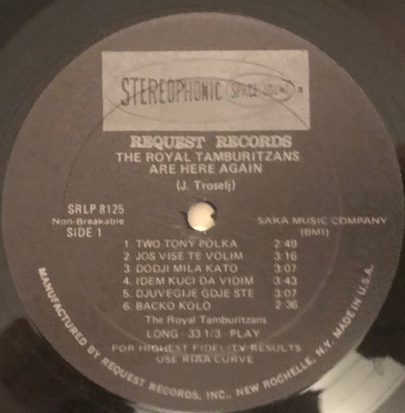 The Royal Tamburitzans : Su Ponovo Ovde/Are Here Again (LP, Album)