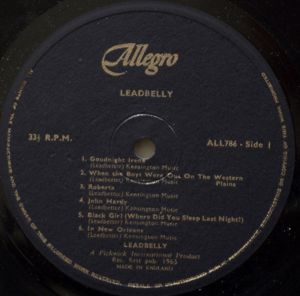 Leadbelly : Good Night Irene (LP, Comp)