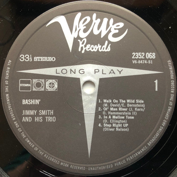 Jimmy Smith : Bashin' - The Unpredictable Jimmy Smith (LP, Album)