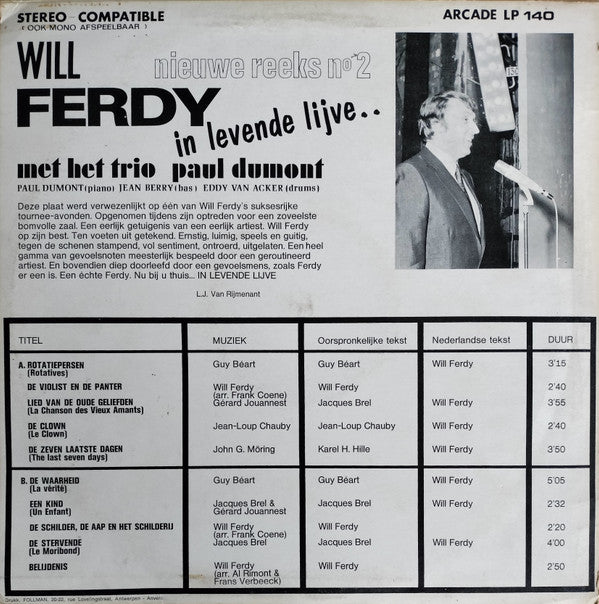 Will Ferdy : In Levende Lijve (LP, Album)