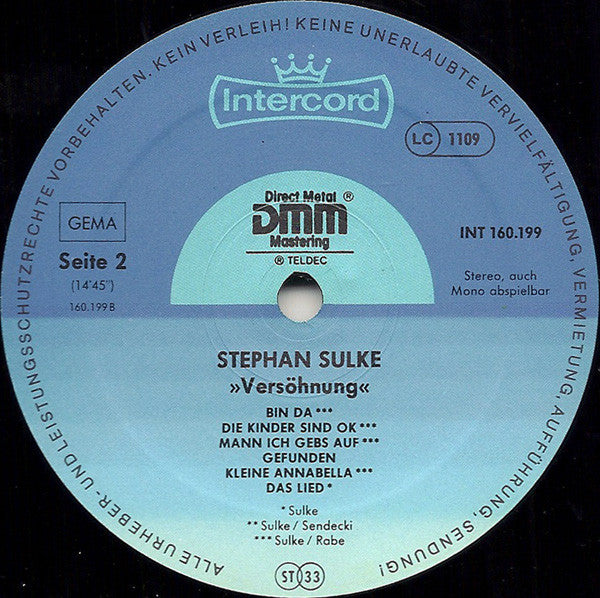Stephan Sulke : Versöhnung (LP, Album)