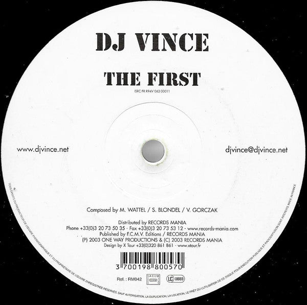 DJ Vince (2) : The First (12", S/Sided)
