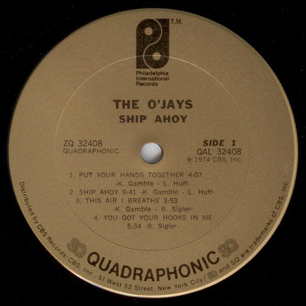 The O'Jays : Ship Ahoy (LP, Album, Quad)
