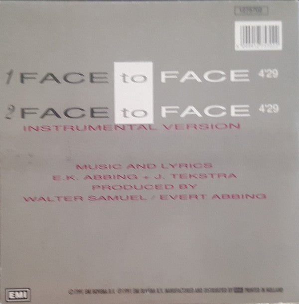 Bob Van Niekerk : Face To Face (CD, Single)