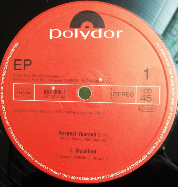 J. Blackfoot : Respect Yourself (Hoppermix) (12", Maxi)