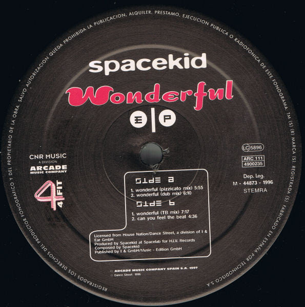 Spacekid : Wonderful EP (12", EP)