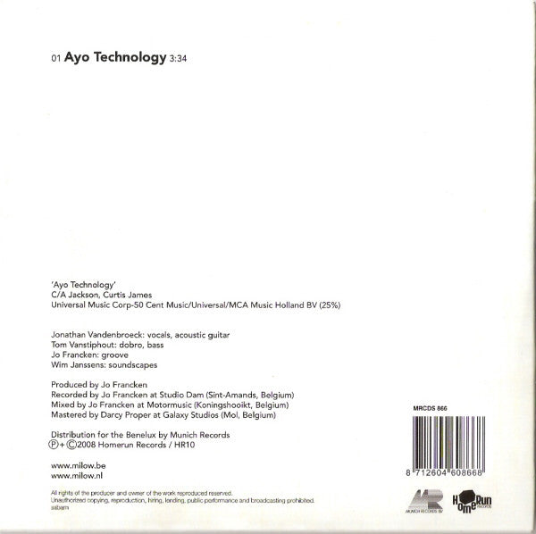 Milow : Ayo Technology (CD, Single)
