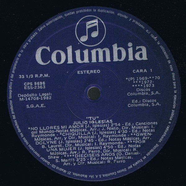 Julio Iglesias : Tu (LP, Comp)