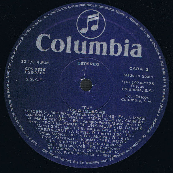 Julio Iglesias : Tu (LP, Comp)