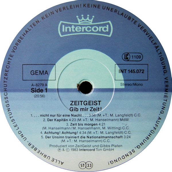 ZeitGeist (4) : Gib Mir Zeit! (LP, Album)