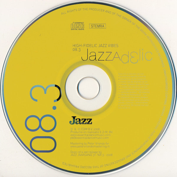 Various : Jazzadelic 08.3 High-Fidelic Jazz Vibes (CD, Comp, Promo)