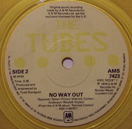 The Tubes : Prime Time (7", Single, Yel)