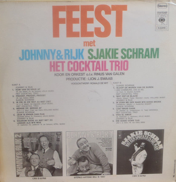 Johnny & Rijk, Sjakie Schram, Cocktail Trio : Feest Met Johnny & Rijk, Sjakie Schram, Het Cocktail Trio (LP, Comp)