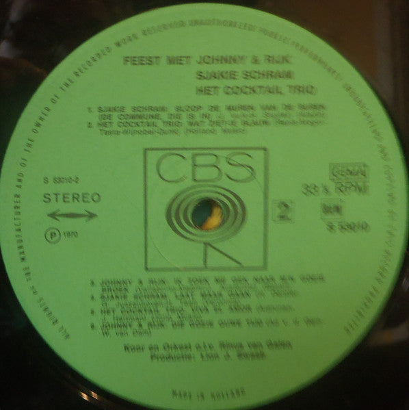 Johnny & Rijk, Sjakie Schram, Cocktail Trio : Feest Met Johnny & Rijk, Sjakie Schram, Het Cocktail Trio (LP, Comp)